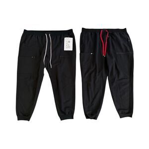 Lot of 2 NWT Fabletics All Shift Scrub Joggers Mens 2X/S Black/Red/Gray READ